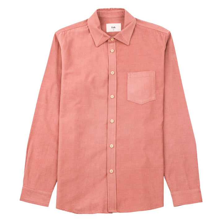 Folk Direction Babycord Shirt Dusty Pink - Merchant Menswear