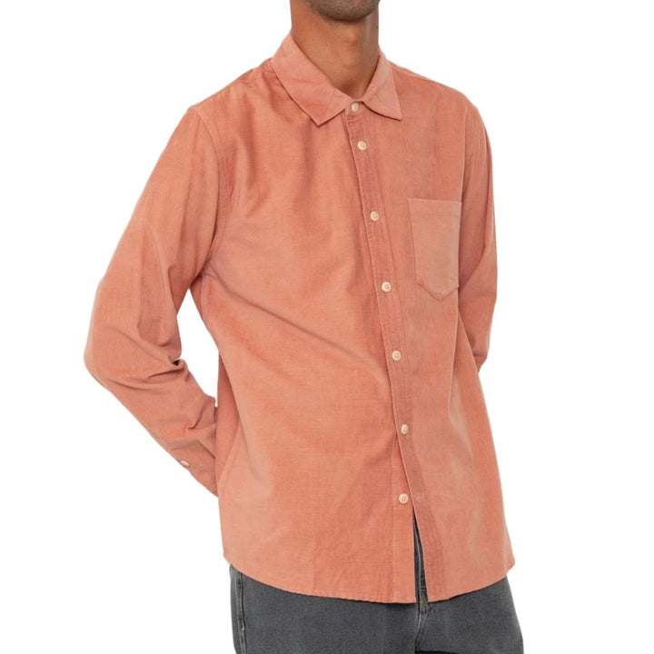 Folk Direction Babycord Shirt Dusty Pink - Merchant Menswear