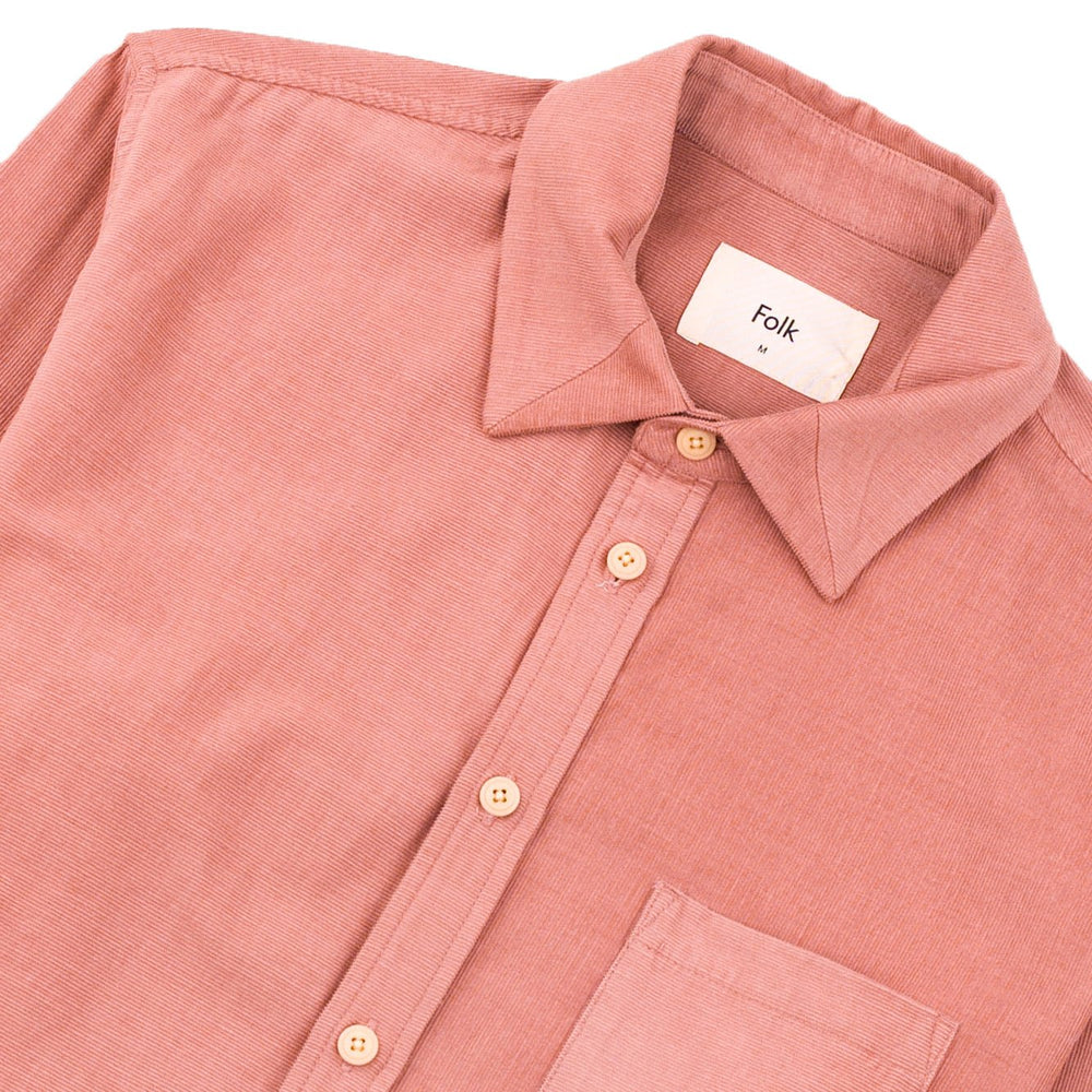 Folk Direction Babycord Shirt Dusty Pink - Merchant Menswear