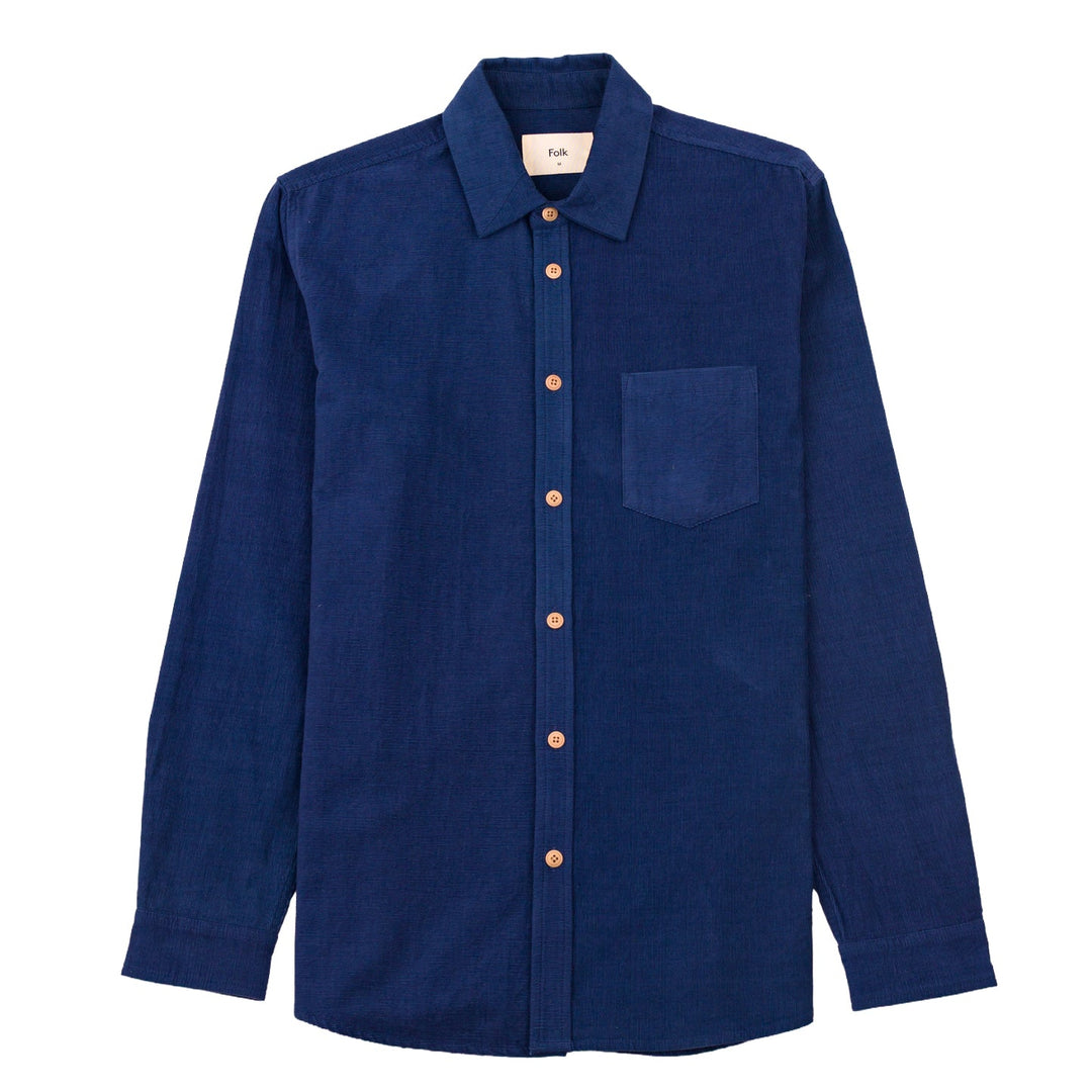 Folk Direction Babycord Shirt Washed Ink - Merchant Menswear
