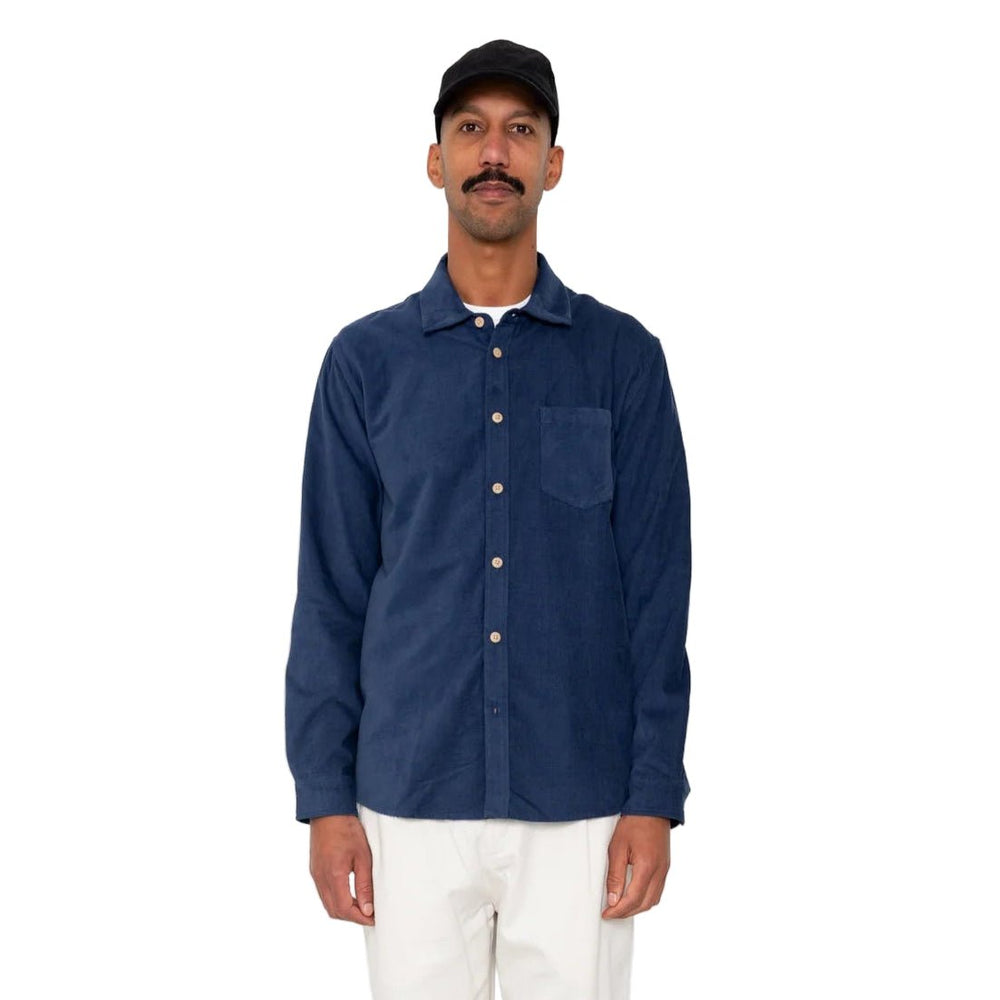 Folk Direction Babycord Shirt Washed Ink - Merchant Menswear