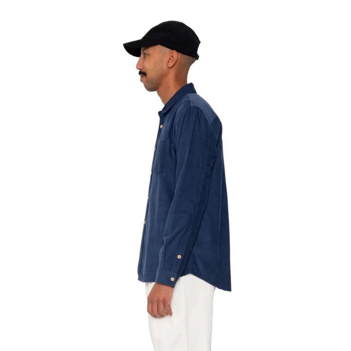 Folk Direction Babycord Shirt Washed Ink - Merchant Menswear