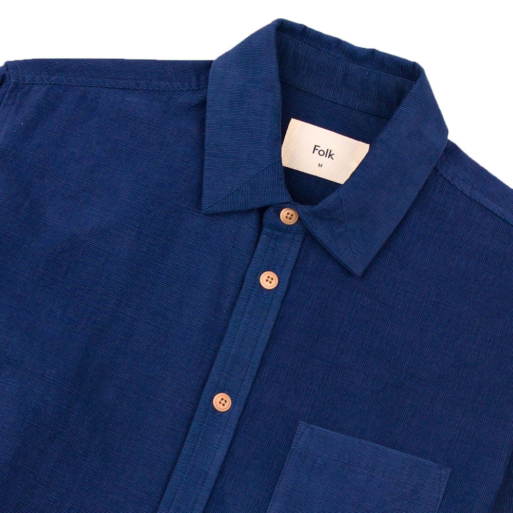 Folk Direction Babycord Shirt Washed Ink - Merchant Menswear