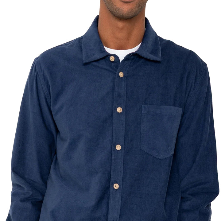 Folk Direction Babycord Shirt Washed Ink - Merchant Menswear
