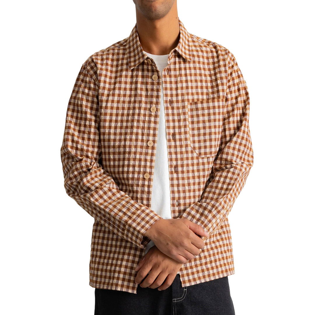 Folk Easy Fit Clay Gingham Check Shirt - Merchant Menswear