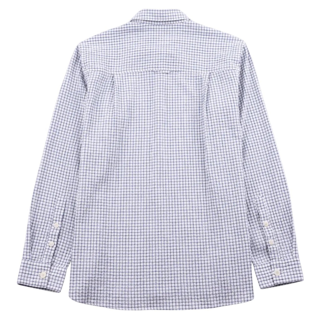 Folk Easy Fit Mini Check Shirt Soft Blue - Merchant Menswear