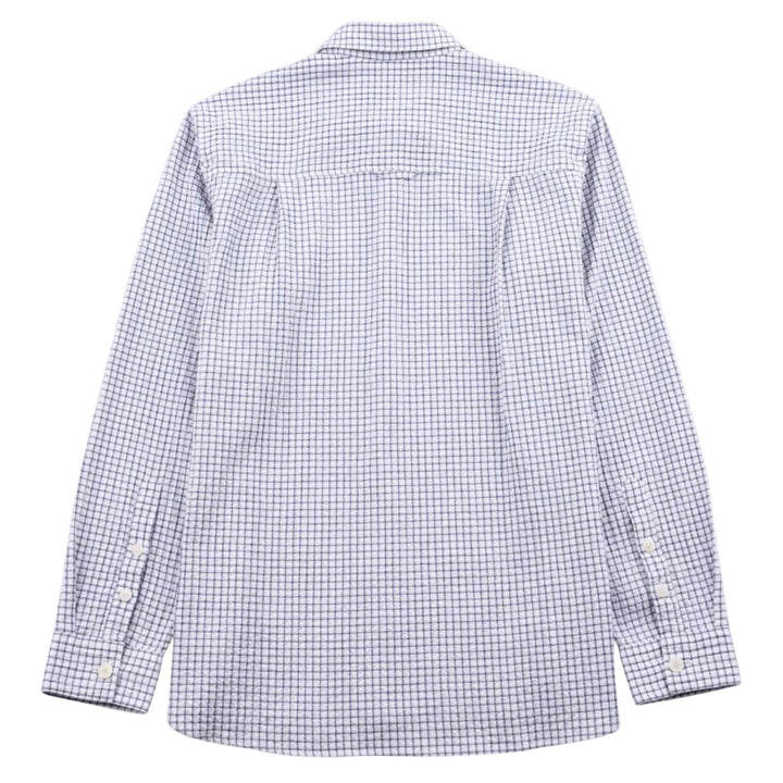 Folk Easy Fit Mini Check Shirt Soft Blue - Merchant Menswear