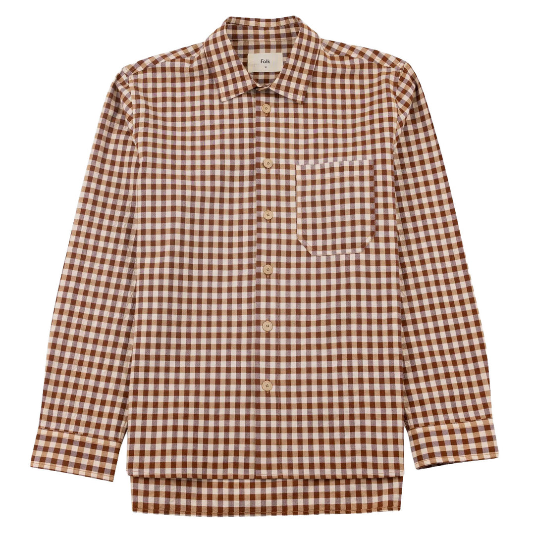 Folk Easy Fit Clay Gingham Check Shirt