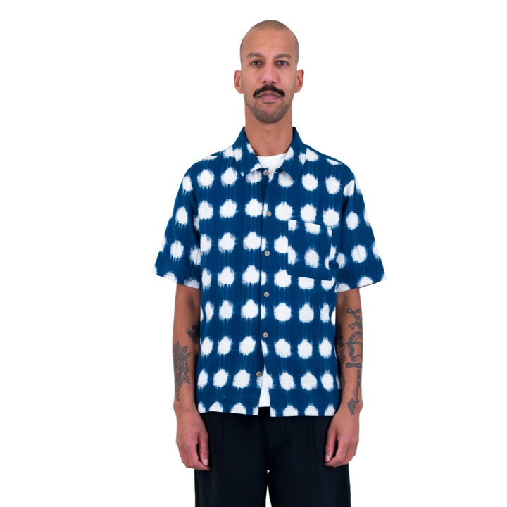 Folk Folk Gabe Ikat Shirt Indigo - Merchant Menswear