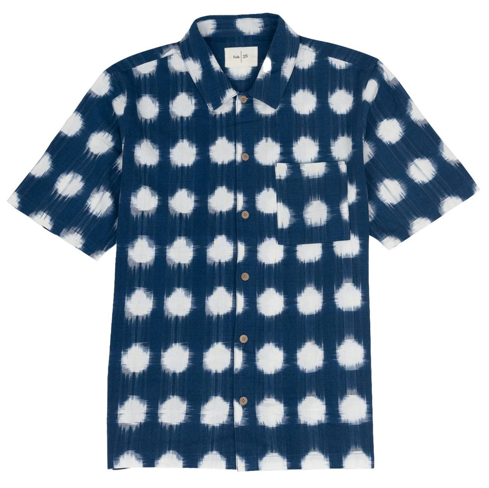 Folk Folk Gabe Ikat Shirt Indigo - Merchant Menswear