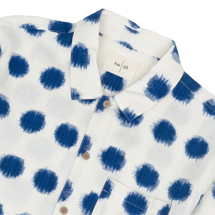 Folk Gabe Ikat Shirt Ecru - Merchant Menswear