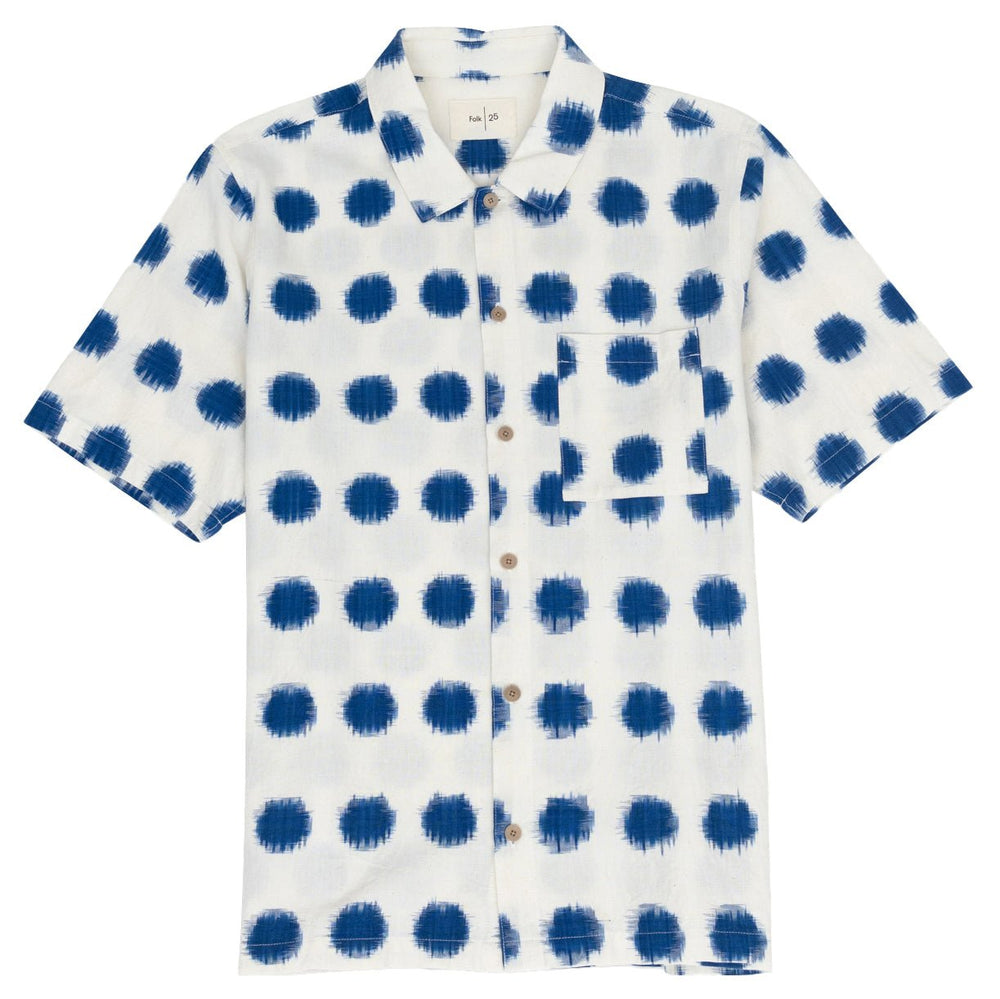 Folk Gabe Ikat Shirt Ecru - Merchant Menswear