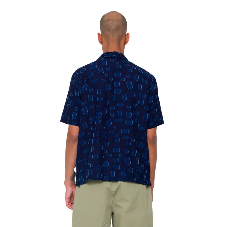 Folk Gabe Irregular Dot Shirt Indigo - Merchant Menswear
