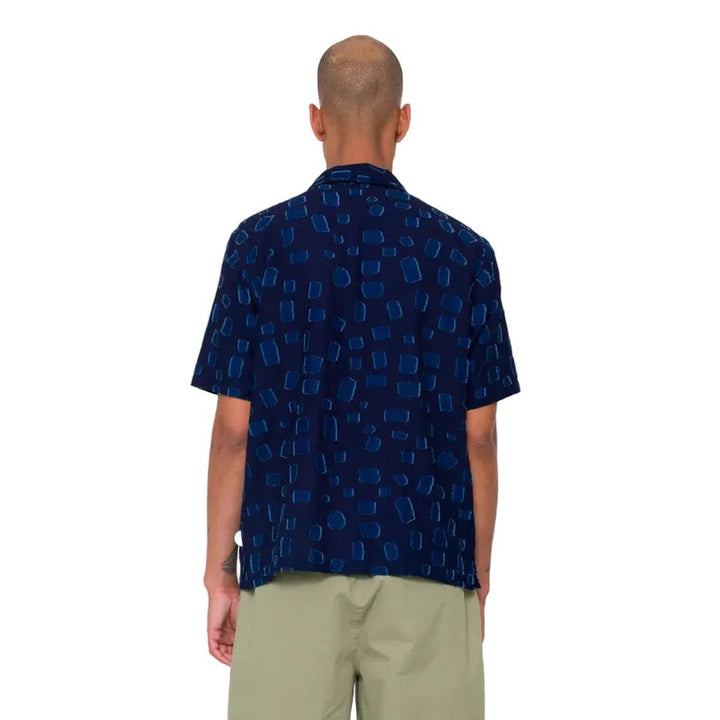 Folk Gabe Irregular Dot Shirt Indigo - Merchant Menswear