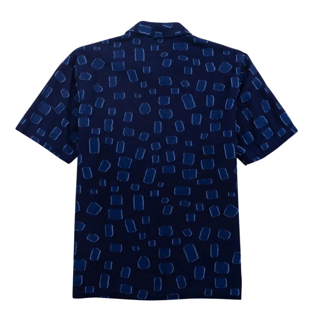Folk Gabe Irregular Dot Shirt Indigo - Merchant Menswear