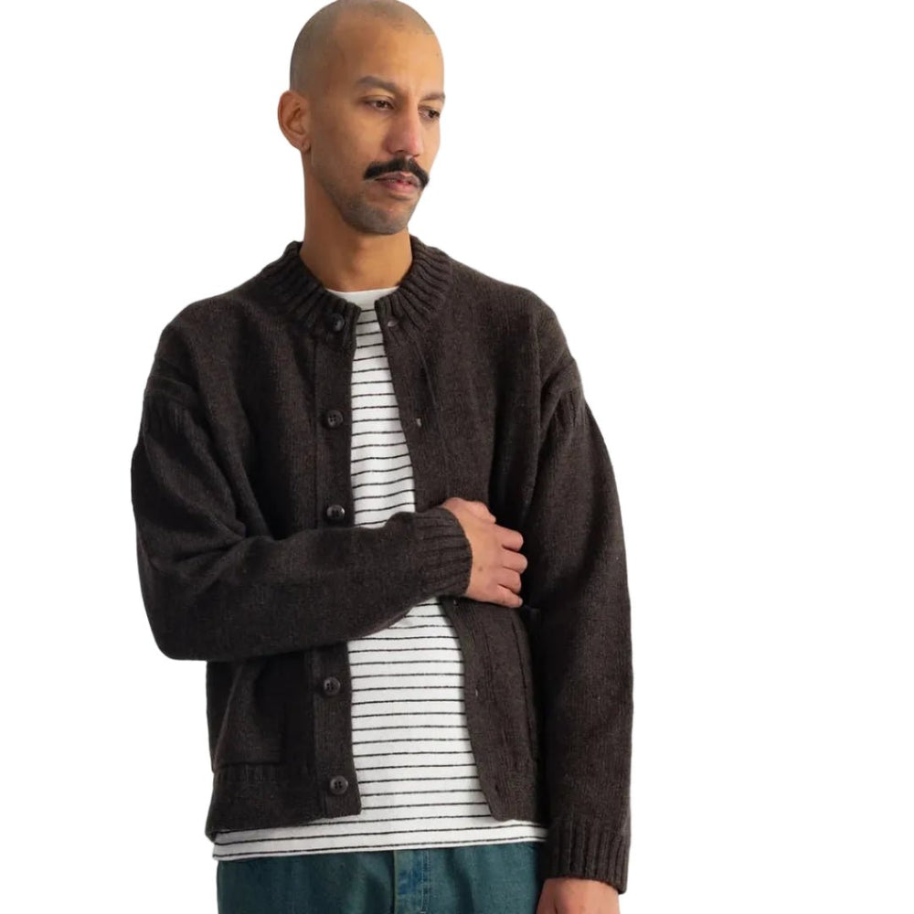 Folk Knitted Jacket Espresso - Merchant Menswear