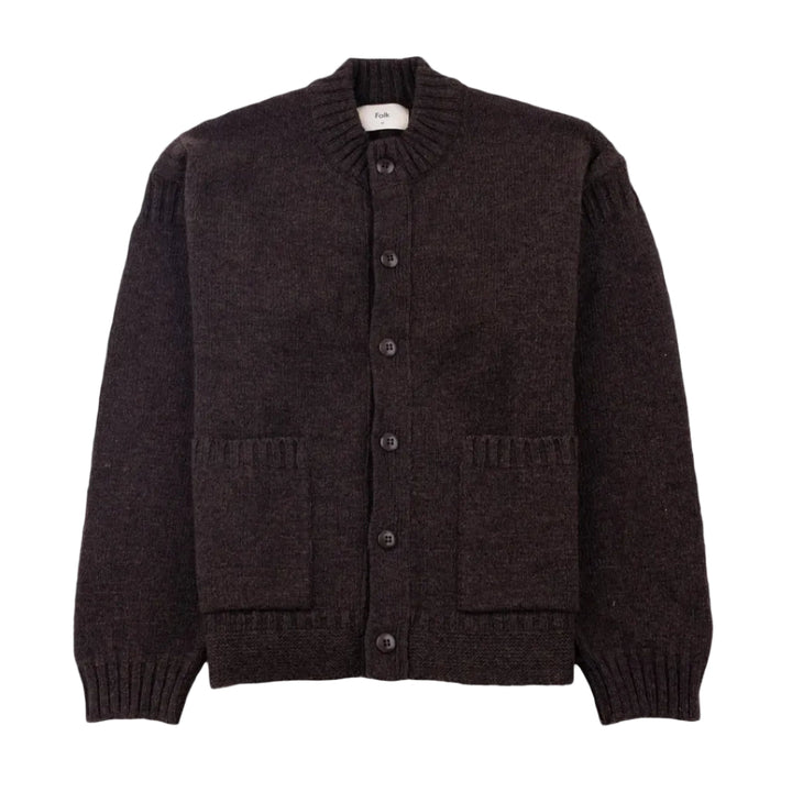 Folk Knitted Jacket Espresso - Merchant Menswear