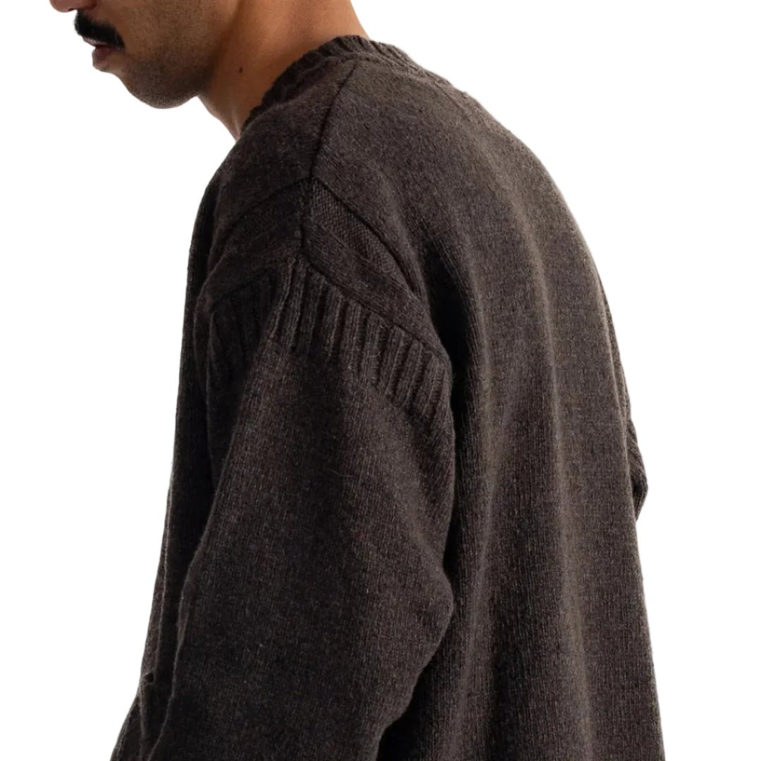 Folk Knitted Jacket Espresso - Merchant Menswear