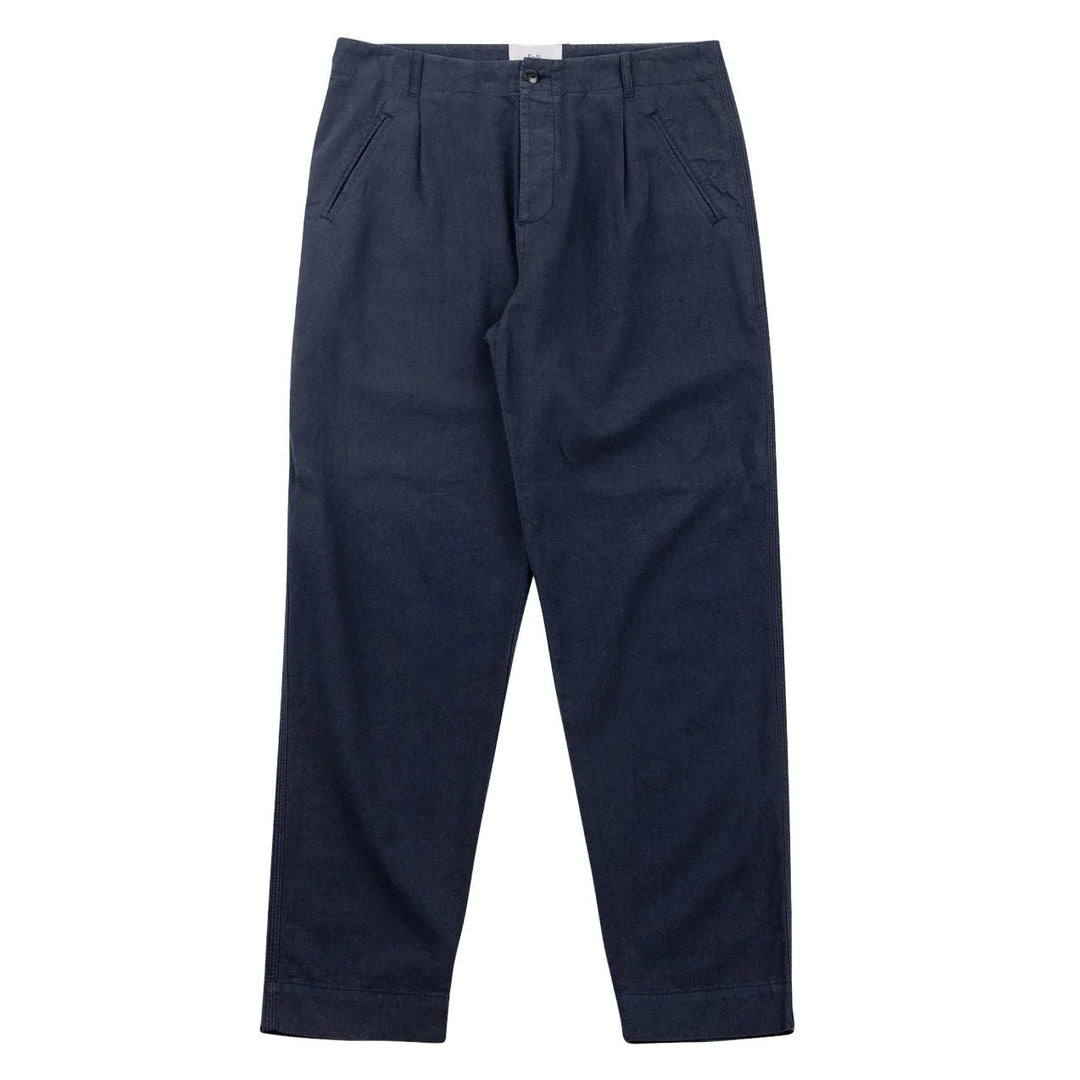 Folk Linen/ Cotton Assembly Pant Dark Navy - Merchant Menswear