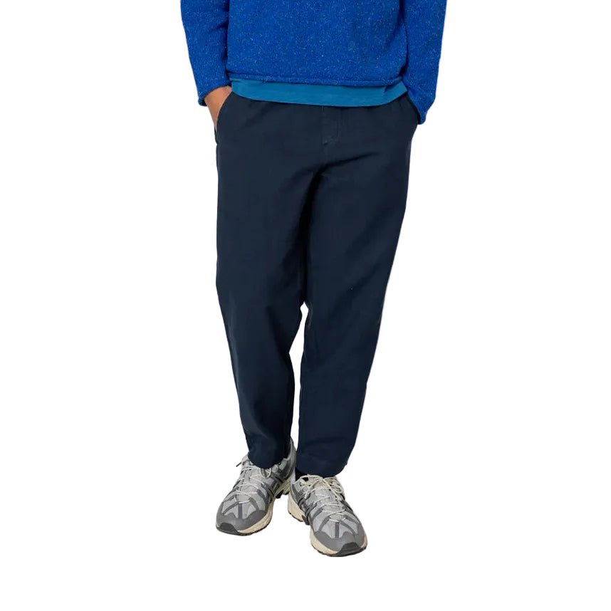 Folk Linen/ Cotton Assembly Pant Dark Navy - Merchant Menswear