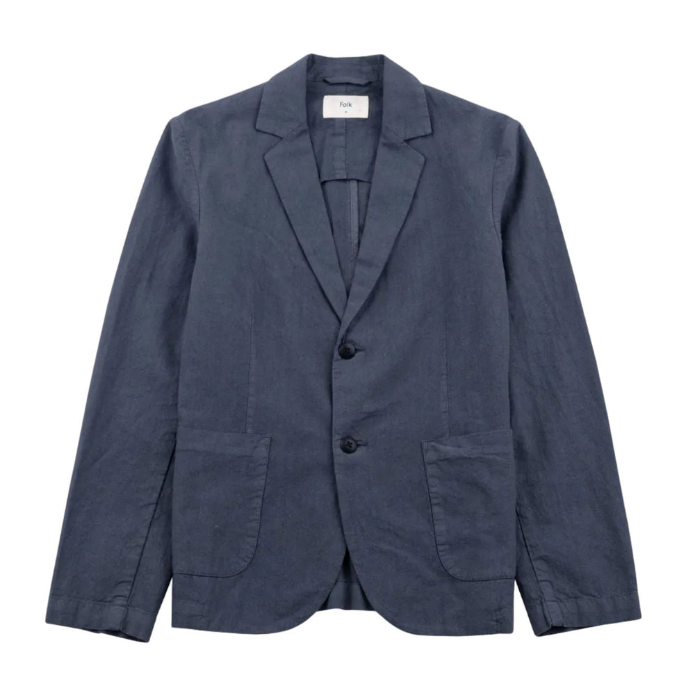 Folk Linen/Cotton Blazer Charcoal - Merchant Menswear
