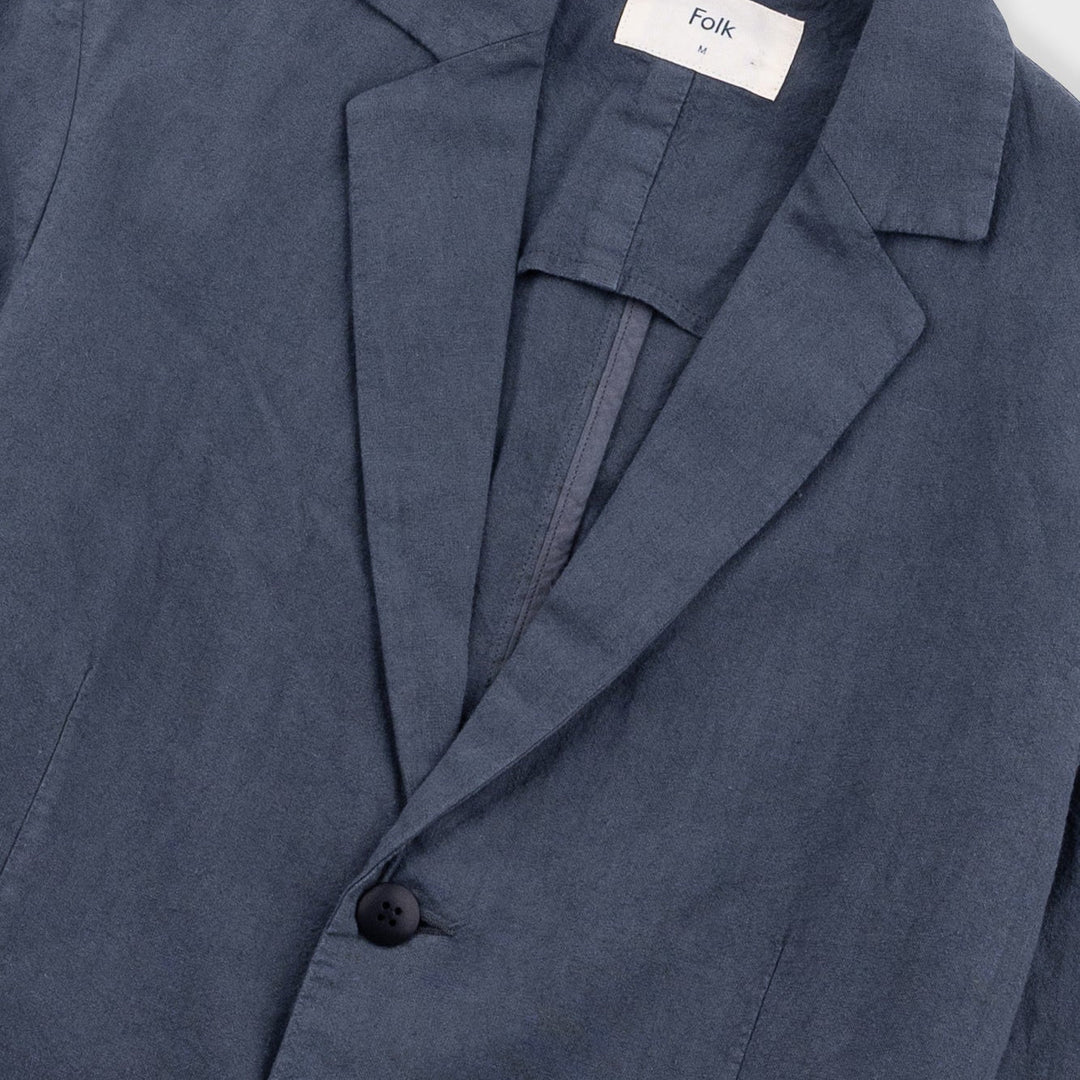 Folk Linen/Cotton Blazer Charcoal - Merchant Menswear