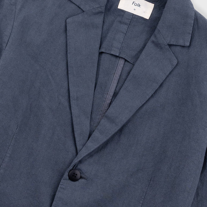 Folk Linen/Cotton Blazer Charcoal - Merchant Menswear