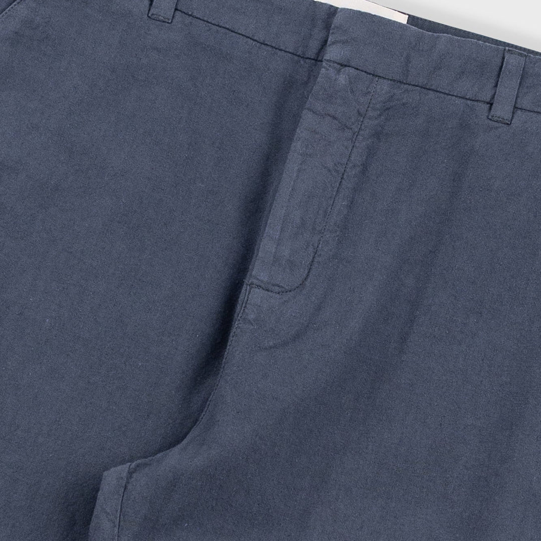 Folk Linen/Cotton Fixed Waistband Trouser Charcoal - Merchant Menswear