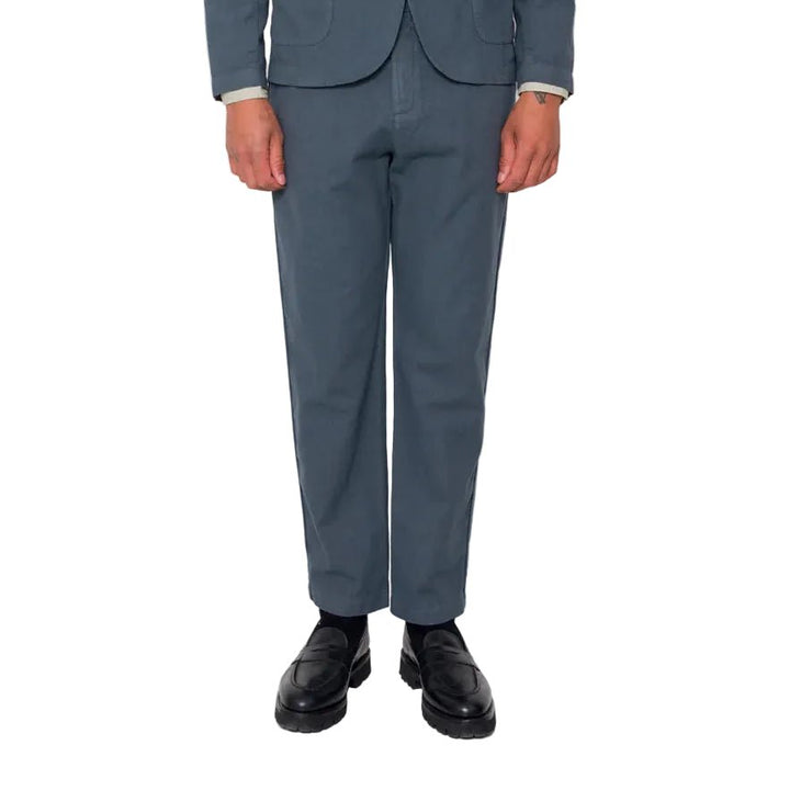 Folk Linen/Cotton Fixed Waistband Trouser Charcoal - Merchant Menswear