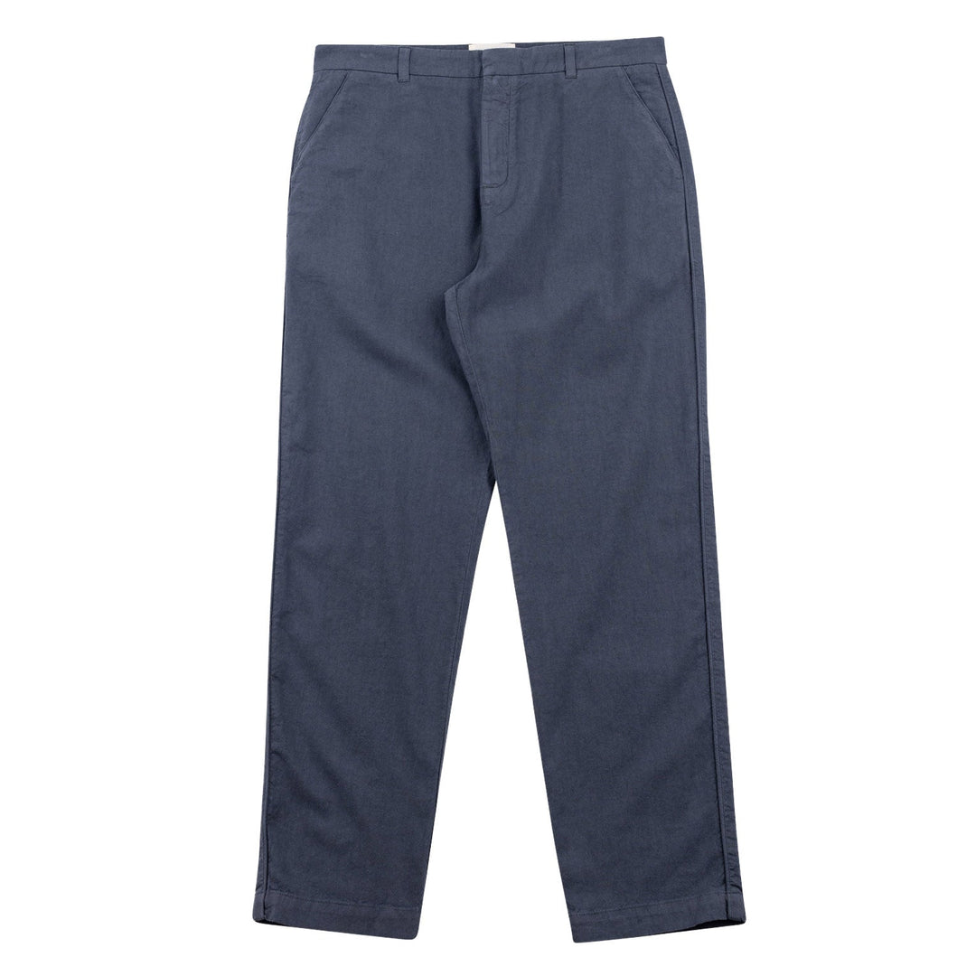 Folk Linen/Cotton Fixed Waistband Trouser Charcoal - Merchant Menswear