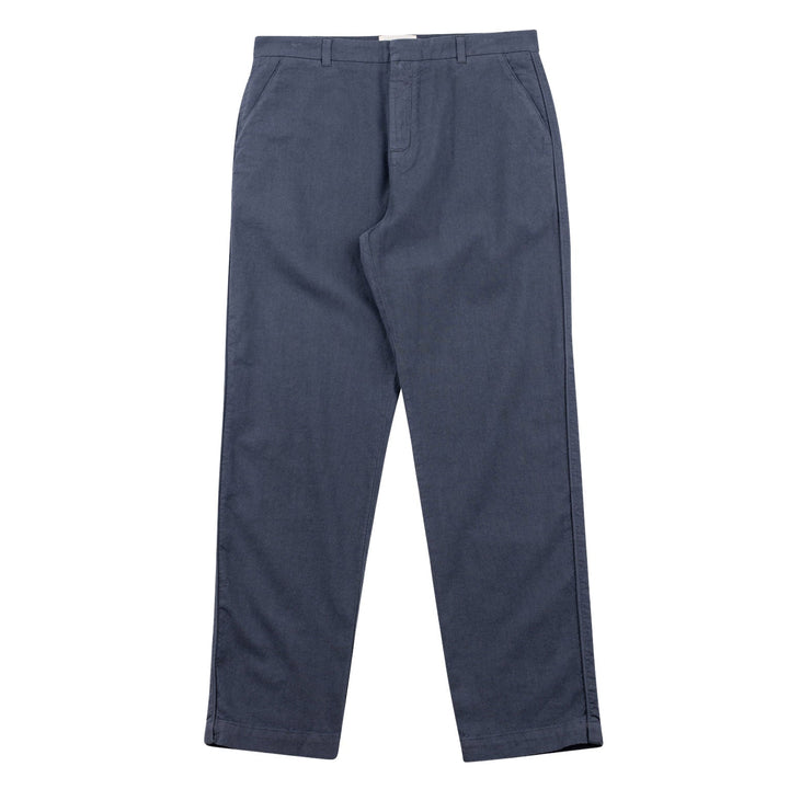 Folk Linen/Cotton Fixed Waistband Trouser Charcoal - Merchant Menswear
