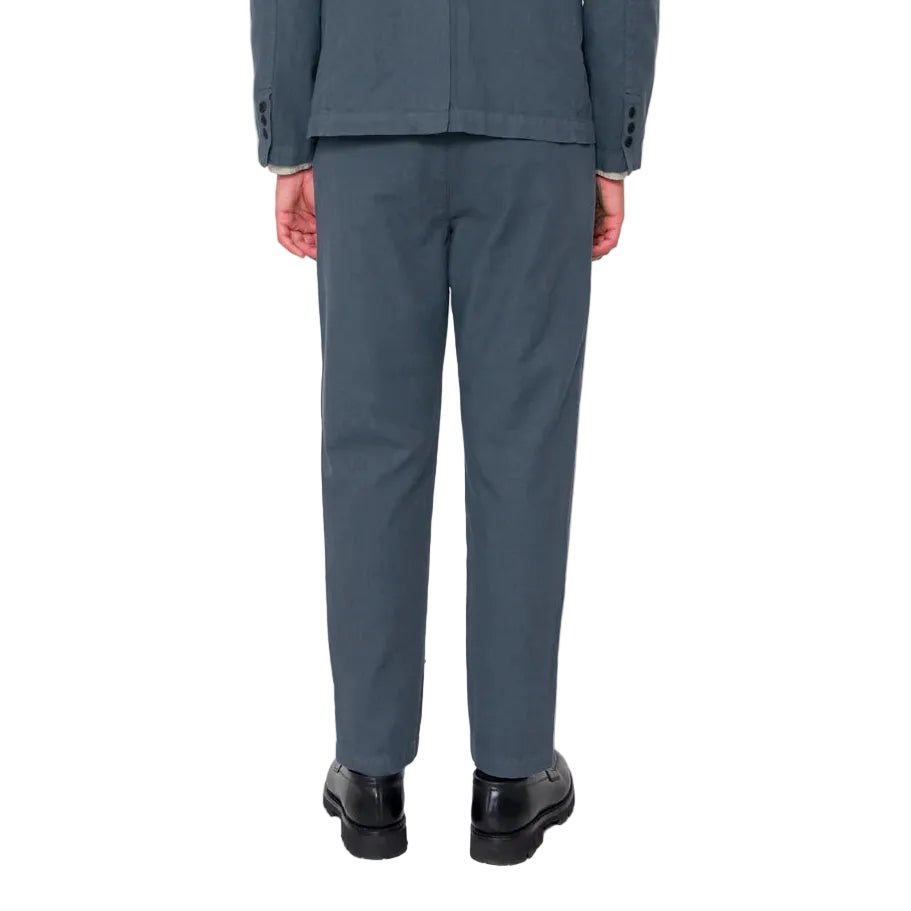Folk Linen/Cotton Fixed Waistband Trouser Charcoal - Merchant Menswear