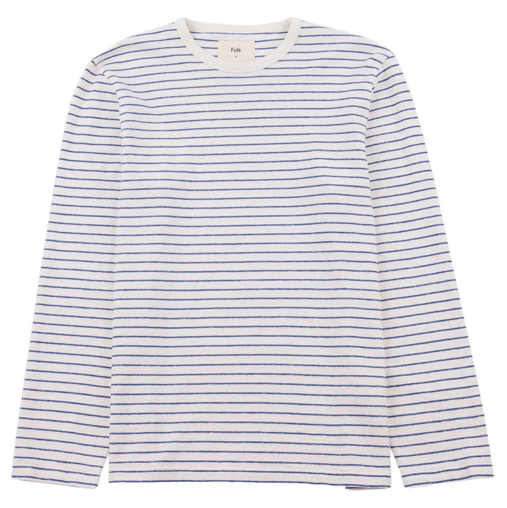 Folk Textured Stripe L/S T-Shirt Ecru/Soft Blue