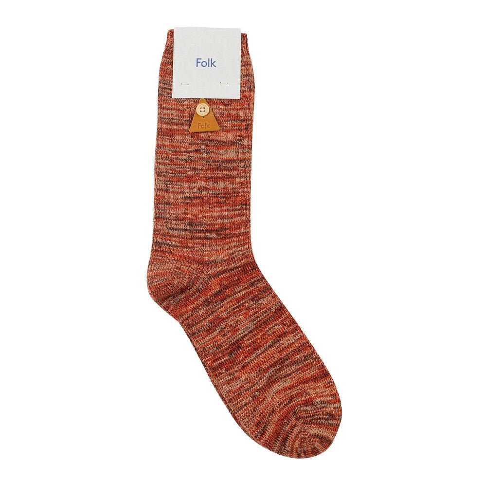 Folk Melange Sock Clay Mix - Merchant Menswear