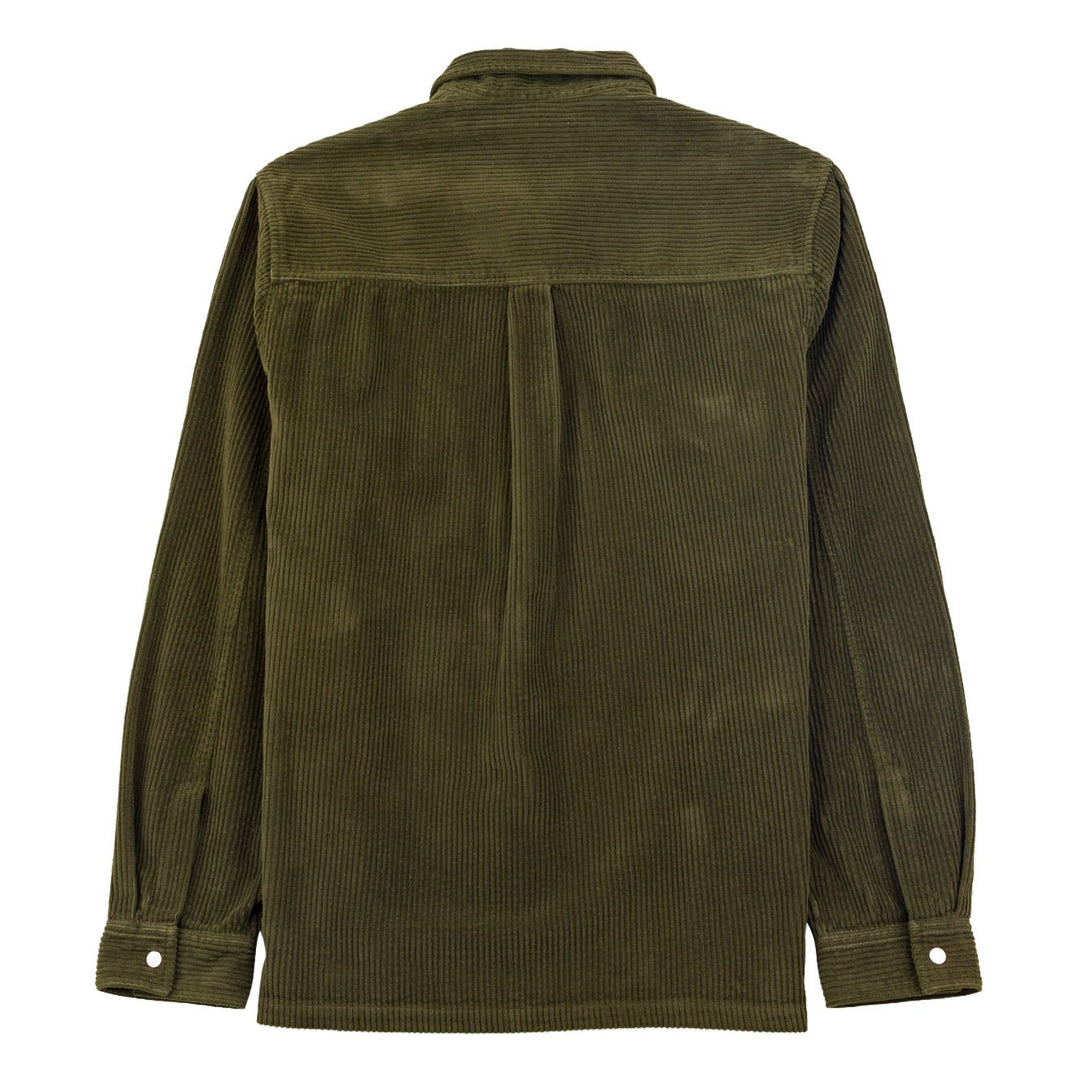 Folk Patch Overshirt Chunky Cord Olive - Merchant Menswear