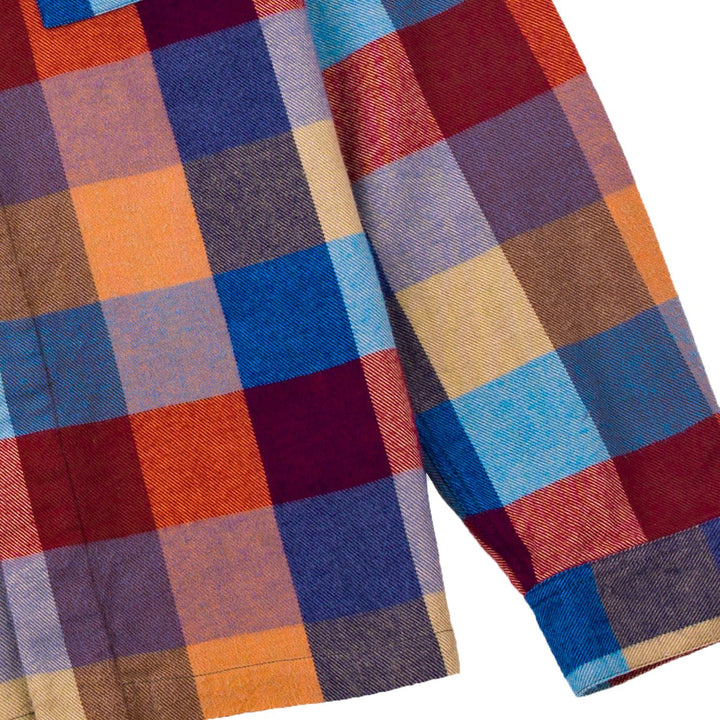 Folk Patch Shirt Crimson Blue Mix - Merchant Menswear