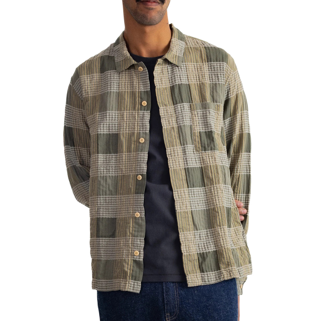 Folk Patch Shirt Sage Multicheck