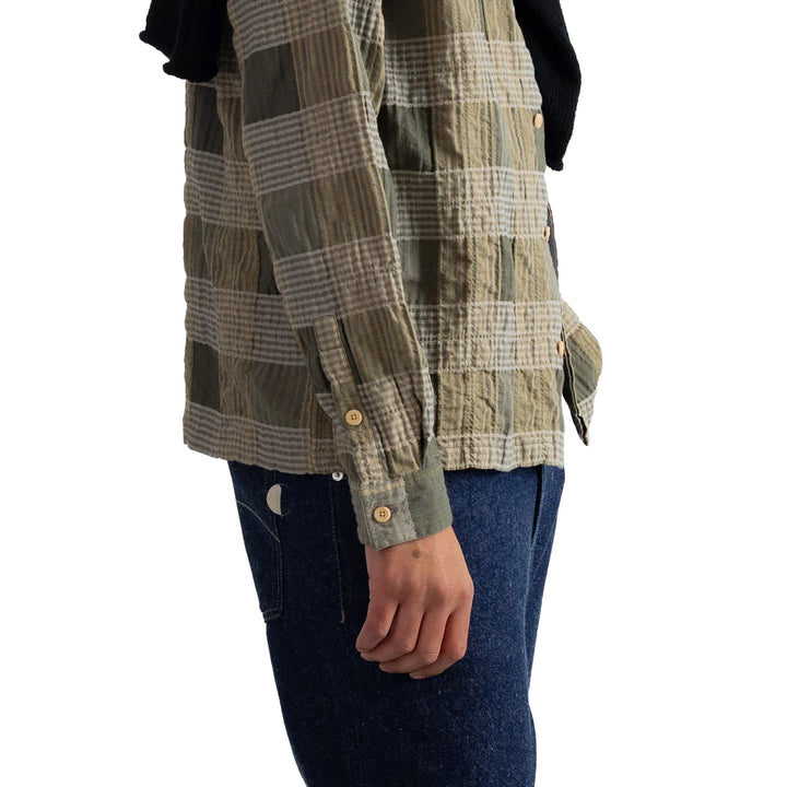 Folk Patch Shirt Sage Multicheck
