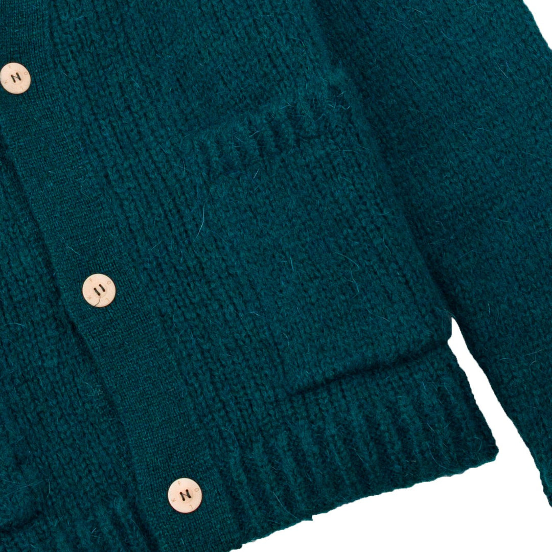 Folk Relaxed Cardigan Phthalo Green - Merchant Menswear