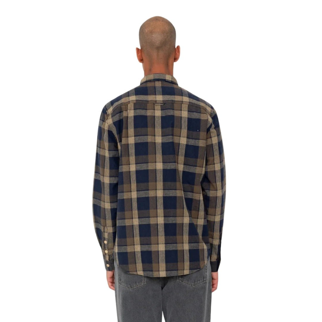 Folk Relaxed Fit Shirt Navy / Olive Check - Merchant Menswear