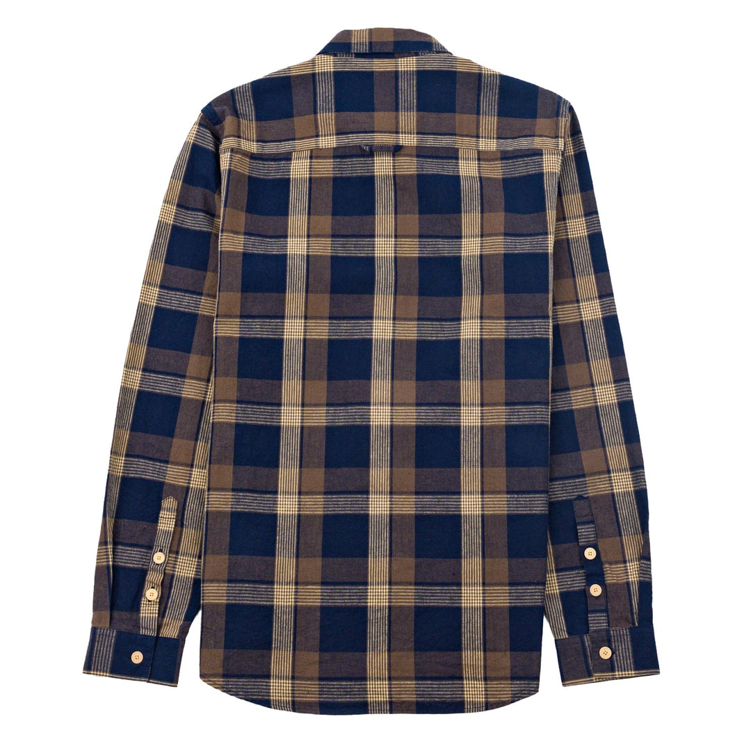 Folk Relaxed Fit Shirt Navy / Olive Check - Merchant Menswear