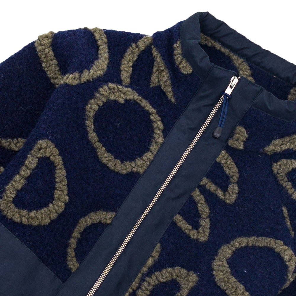 Folk Signal Fleece Circle Jacquard Navy - Merchant Menswear