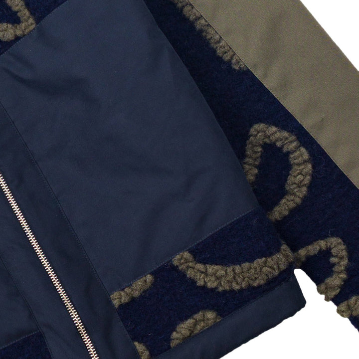 Folk Signal Fleece Circle Jacquard Navy - Merchant Menswear