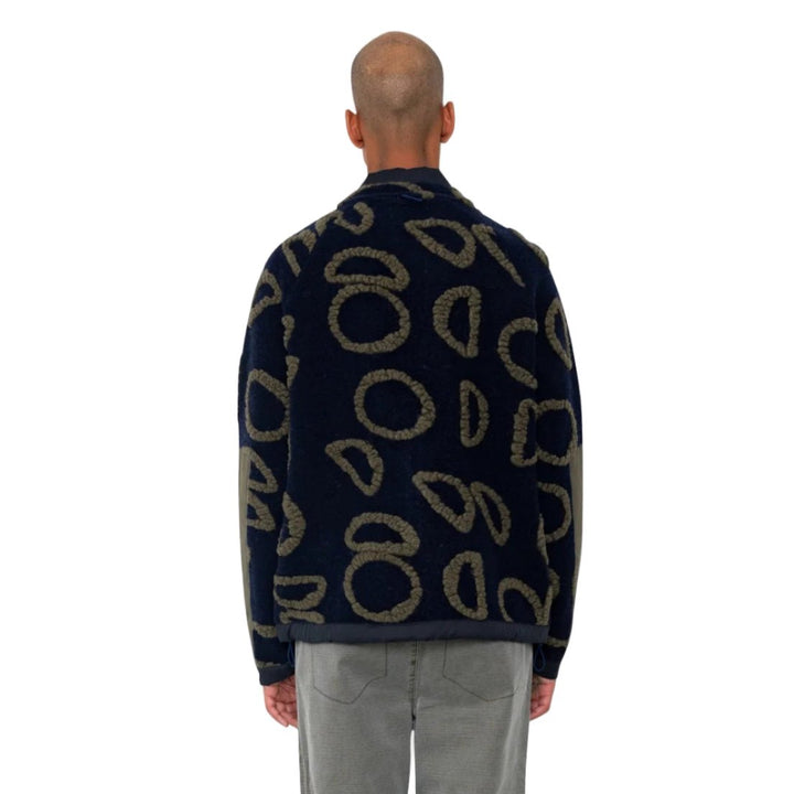 Folk Signal Fleece Circle Jacquard Navy - Merchant Menswear