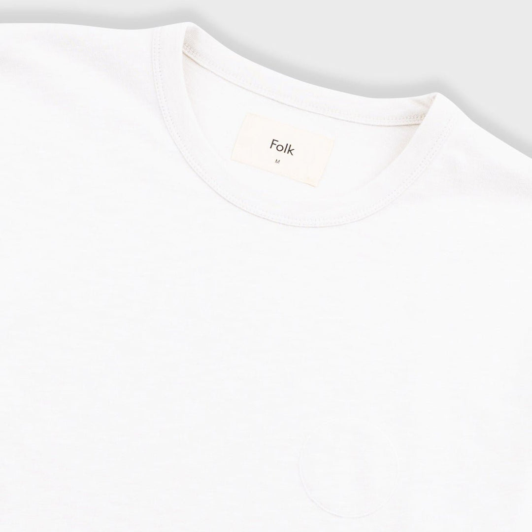 Folk Slub Embroidered T-Shirt Off White - Merchant Menswear