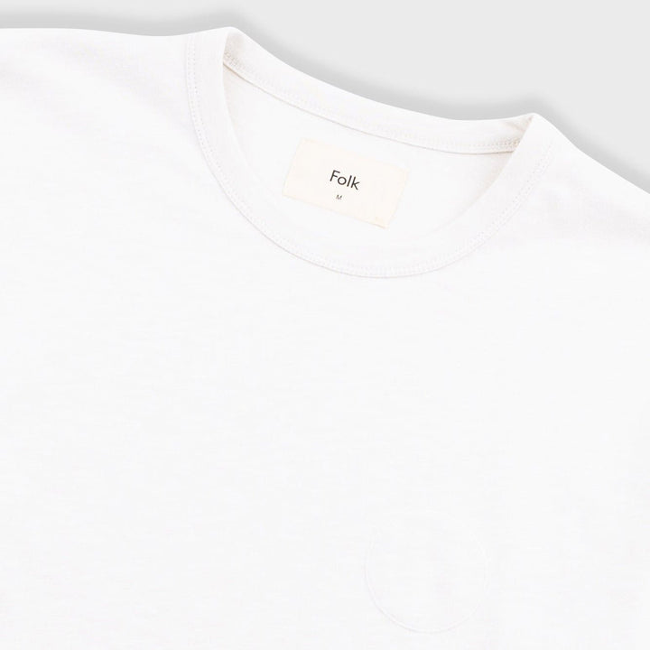 Folk Slub Embroidered T-Shirt Off White - Merchant Menswear