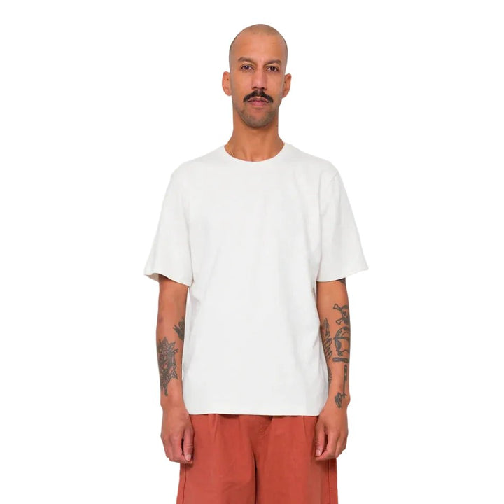 Folk Slub Embroidered T-Shirt Off White - Merchant Menswear