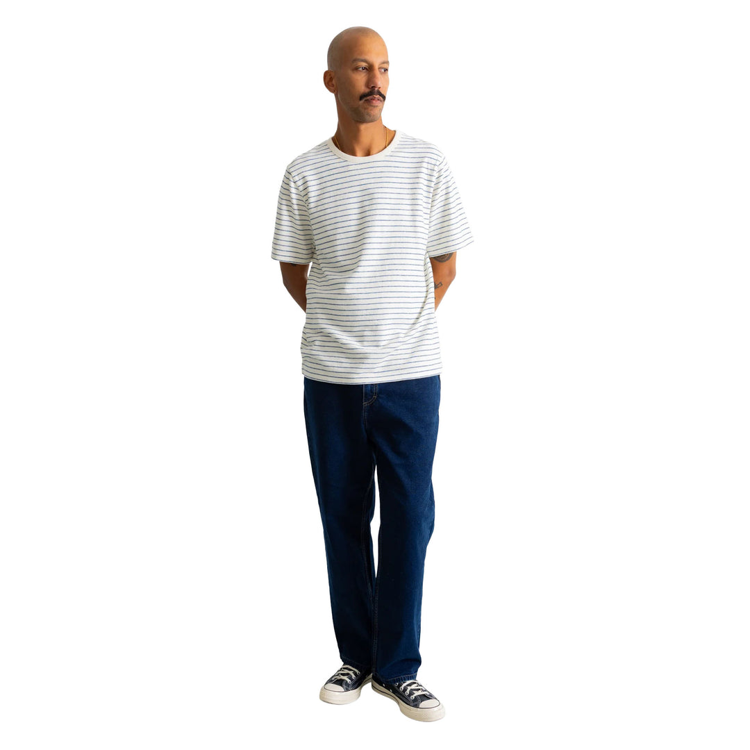 Folk Textured Stripe T-Shirt Ecru/Soft Blue