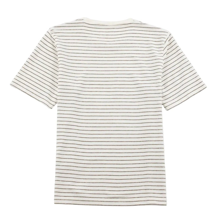 Folk Textured Stripe T-Shirt Ecru/Olive - Merchant Menswear