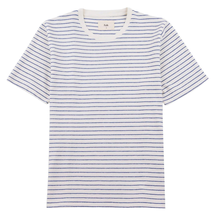 Folk Textured Stripe T-Shirt Ecru/Soft Blue